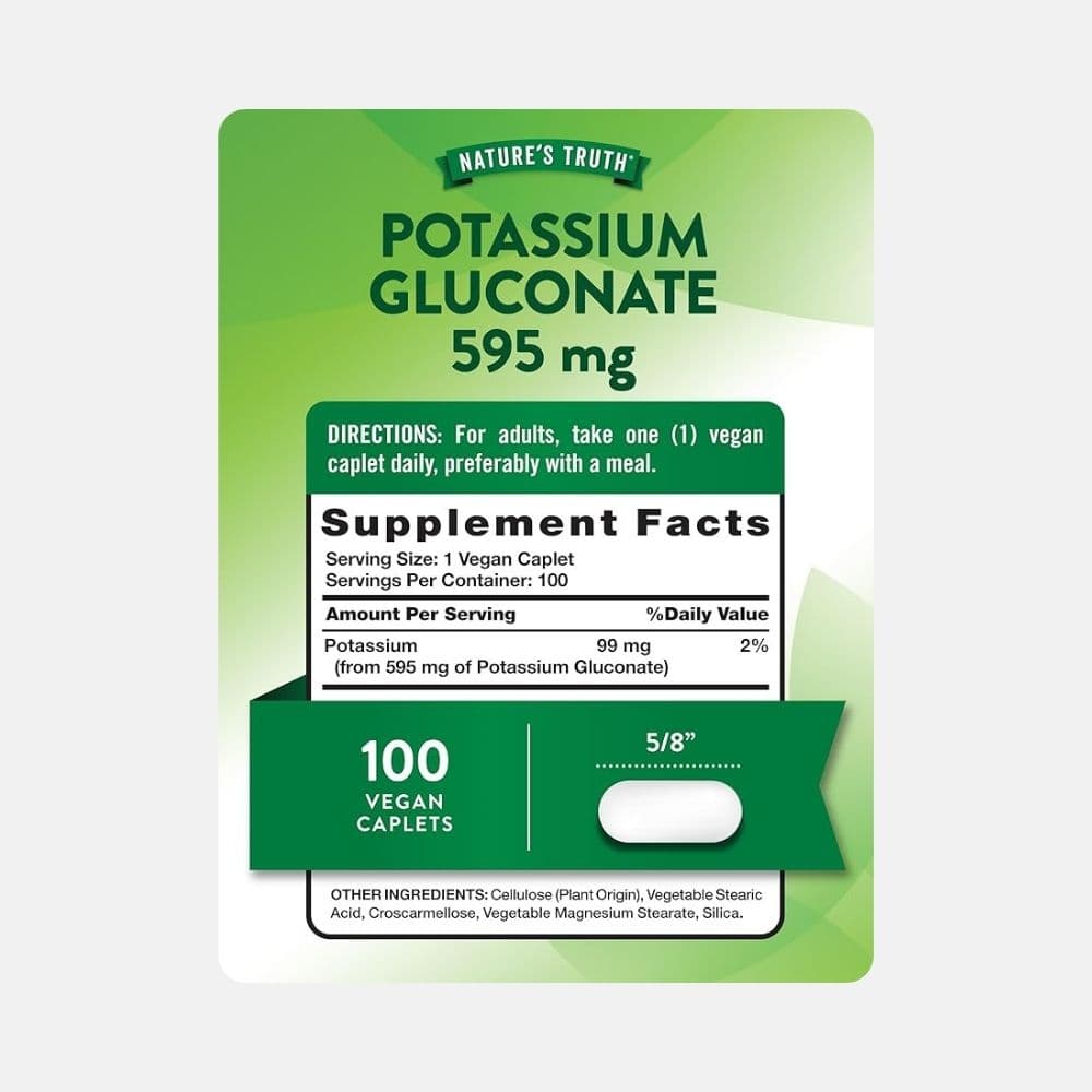 Natures Truth Potassium Gluconate 100 Caps 2