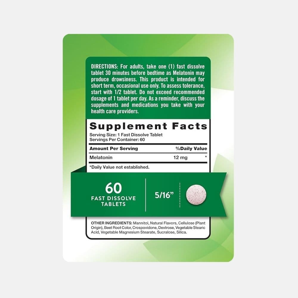Natures Truth Melatonin 12 Mg 60tabs 2