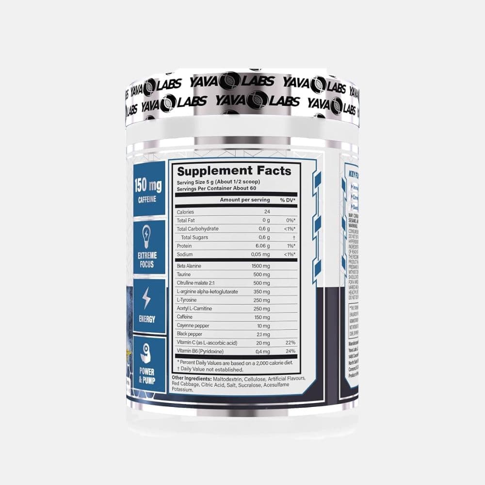 YAVA LABS PRE-WORKOUT ENERGY 300G 1