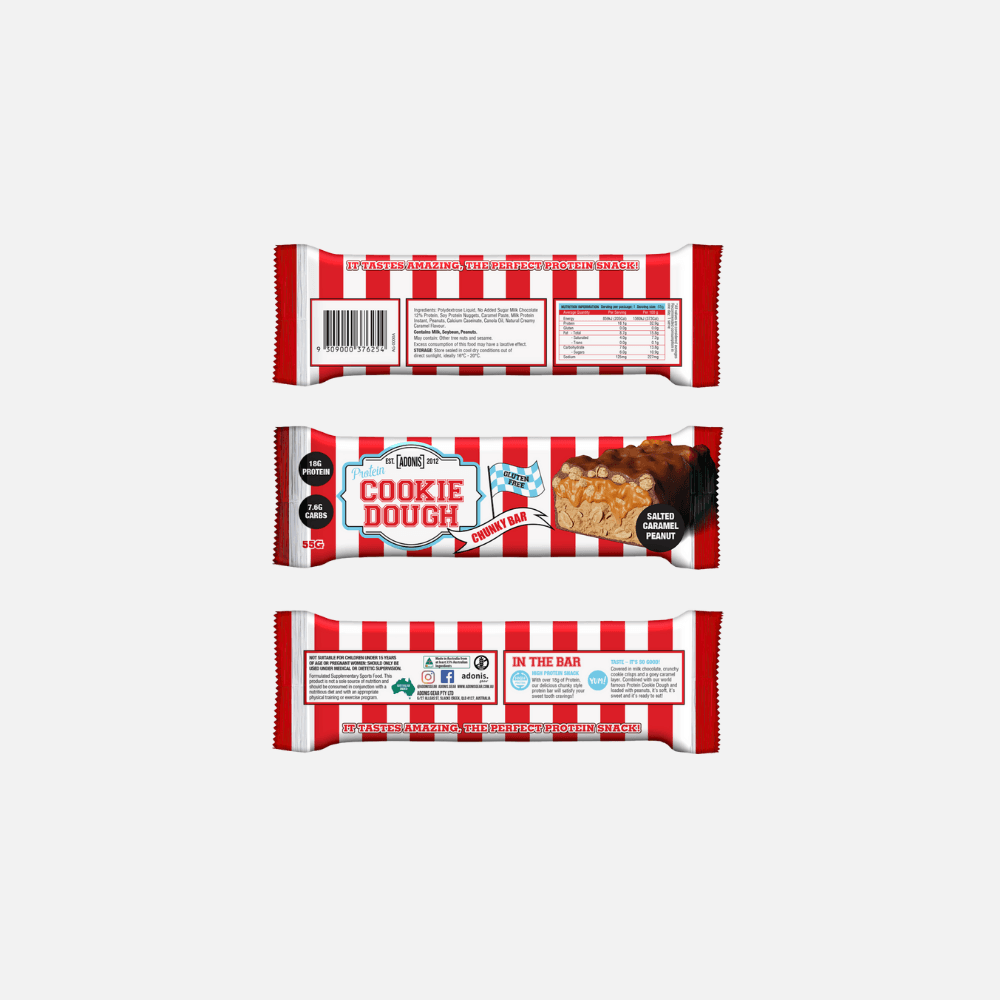 Adonis Cookie Dough Protein Bar Salted Caramel 55g 2