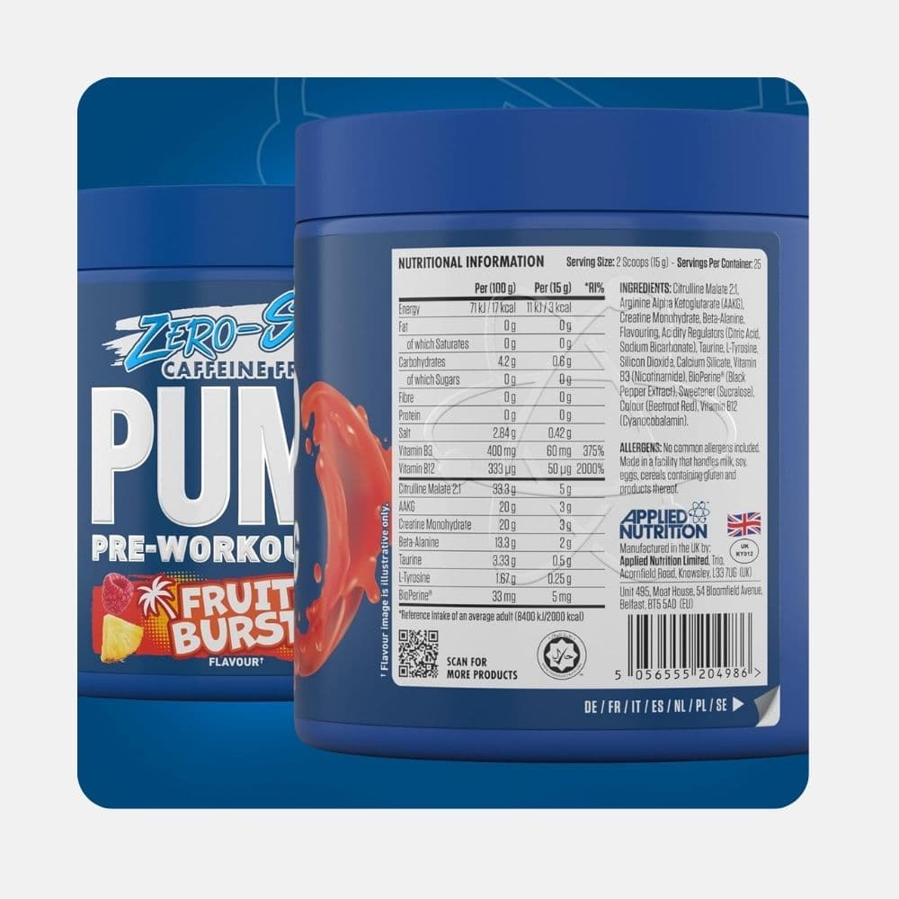 Applied Nutrition Pump Zero Fruit Burst 375g 2