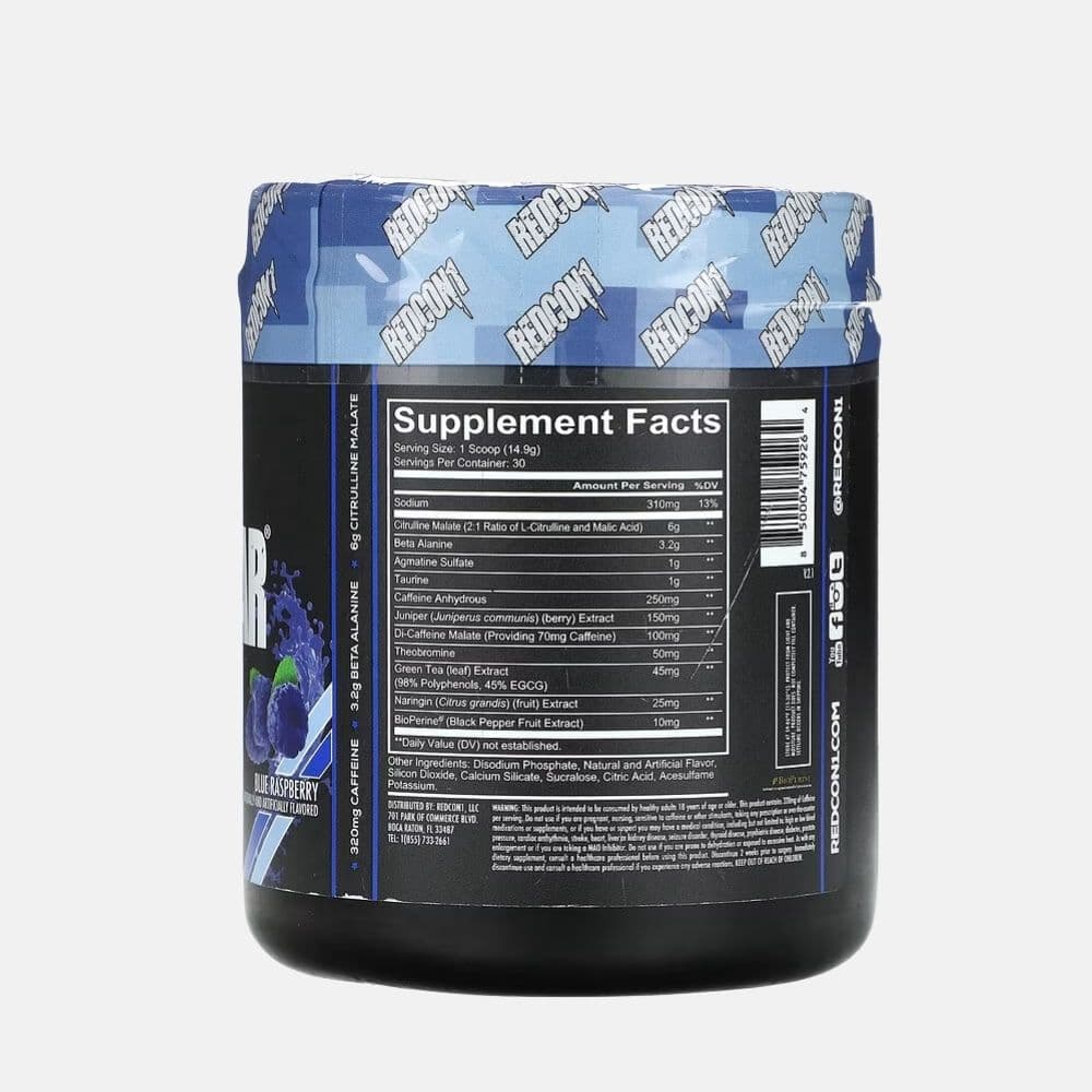 Redcon1 Total War Pre Workout Blue Raspberry 2