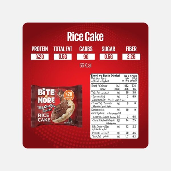 Bite More Milk Choco Coated Rice Cake 18g 3